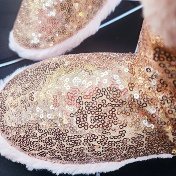 Sequin Adult Pink Bauble Slipper Boots - so warm - Brand New - Picture 2 of 5